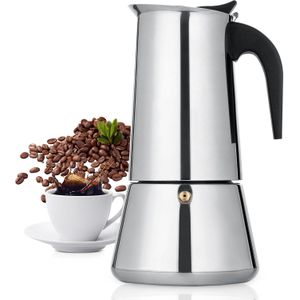 12 Cup 600 ml 20 oz Stovetop Espresso Maker Stainless Steel Moka Pot Espresso Maker Cafeteras Italian Coffee Maker Capable Moka Coffee Machine Greca Coffee Maker for Home Camping