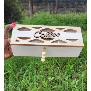 3 compartments / Slot wooden teabag / coffee organizer