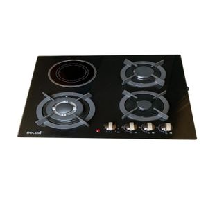 Bolesi Hob 3 gas burner 1 Vitro ceramic Built in cooker ,Glass ,60*60cm