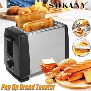 Sokany Stainless Steel Pop Up Toaster - 2 Slice For Toasting Breads, Waffles