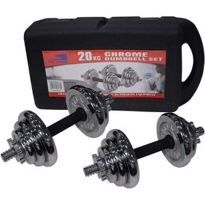 20KG Chrome Adjustable Dumbbell Set,10KG +10KG With Case