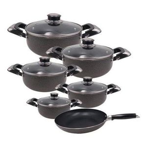 JP Jamesport 11Pcs Heavy Non-Stick Granite Cooking Pot Sufuria With Pan & Cookware Set
