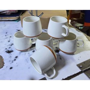 6 pcs oval tea mugs