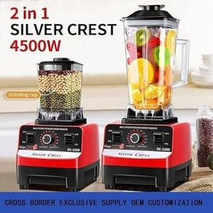 4500W Heavy Duty Commercial Grade Blender Multifunctional 2-in-1 Juicer Mixer With 2 Jars