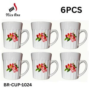 Nice One Set of 6pcs 250ML High Quality Porcelain Cups Tea Milk Coffee Mugs (BR-CUP-1024)