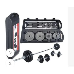 Chrome 50kg Dumbells With Barbell