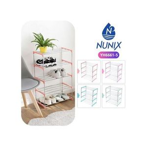 Nunix 5 Layer Portable Shoe Rack Slim Design Blue