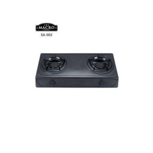 Macro Double Gas Burner Table Top Metallic Two Stainless Burner 2 Gas Cooker Stove