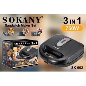 Sokany 3 In1 Sandwich Maker;Grill &Sandwich Maker&Waffle Maker