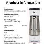 Premium Stainless Steel Electric Coffee Grinder – Adjustable 5-Speed Grind Settings
