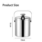 3L Ice Bucket with Tongs And Lid 304 Stainless Steel Bucket for Wet Bar,
