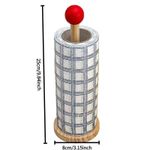 1pc Wood Countertop Paper Towel Holder & Plastic Wrap Roll Hanger - Space-Saving Minimalist Suitable and Dining Room Holder, Compatible with Napkins, Wet Wipes, Cling Film
