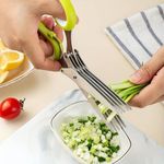 Kitchen Scissors, Five-Layer Scissors + Brush + Knife Cover