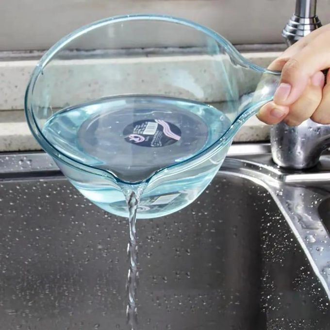 1Pc Transparent Long Handle Water Scoop - Durable, Fall-Resistant & Versatile For Kitchen, Bathing, Cleaning & More
