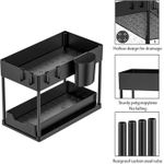 2-layer storage under sink, sliding drawer, multifunctional organizer for kitchen and bathroom sink