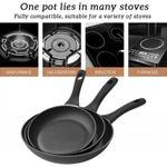 3 Piece Non-Stick Frying Pan Set ,Cookware Set - 20/22/24cm - Black