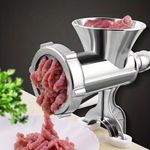 Manual Meat Grinder | Multi-Purpose Kitchen Tool for Vegetables and Meat, Processor with Table Clamp, Hand Crank, Non-Electric, Durable Copper Construction