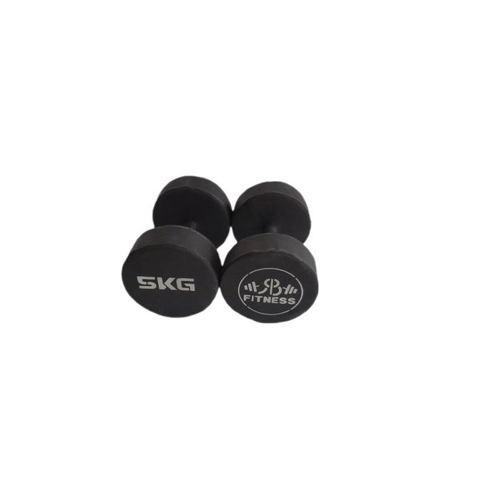 Rubber coated 5kg dumbbells set