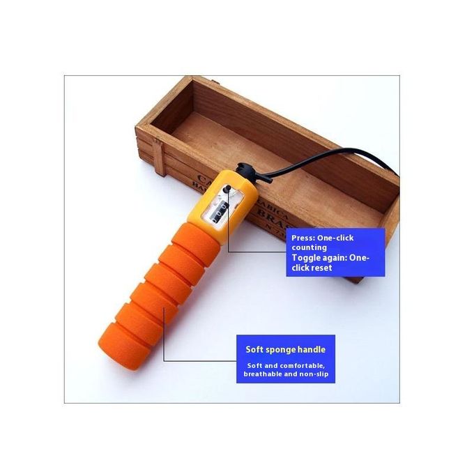 Adjustable jump rope with counter Orange