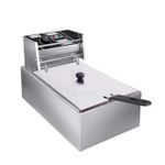 Em 6L Single Tank Energy Efficient Double Electric Chips /Chicken /Mandazi Deep Fryer Machine _ Silver EF01 (1 YR WRTY)