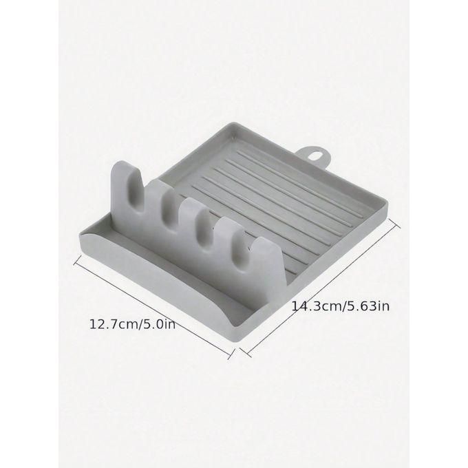 1pc Creative Spatula Gray Abs Plastic Anti-Slip Spoon Chopsticks Cutlery Rack, Lid Holder,