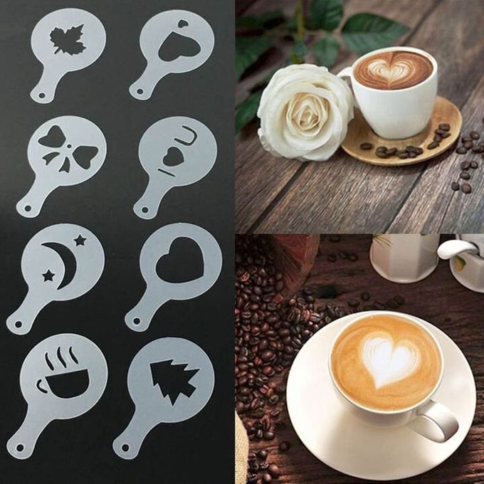 16Pcs/Set Coffee Printing Flower Model Cafe Latte Cappuccino