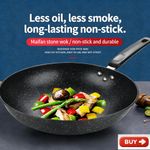 Smartraha life RahaLife 32CM Non Stick Pan Medical Stone Wok Physical Sufuria Cookware Saute Deep Frying Cooking Pots