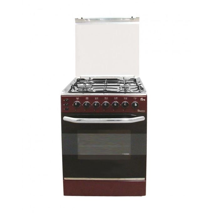 Ramtons EB/303-5694 - 4 Gas Roti + Auto Ignition Cooker - Dark Red (1YR WRTY)
