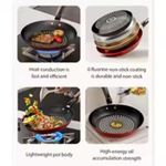addigoes 28cm Crystal Diamond Non-Stick Frying Pan - Multi-Functional Kitchen Cookware with Easy-Clean Coating, Compatible with Gas & Induction Stoves