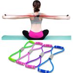 Fitness Pulling Rope Muscle Training Elastic Resistance Bands for Yoga Sports Exercise, Resistance Bands Set For Women & Men Pilates Workout Elastic Exercise Bands