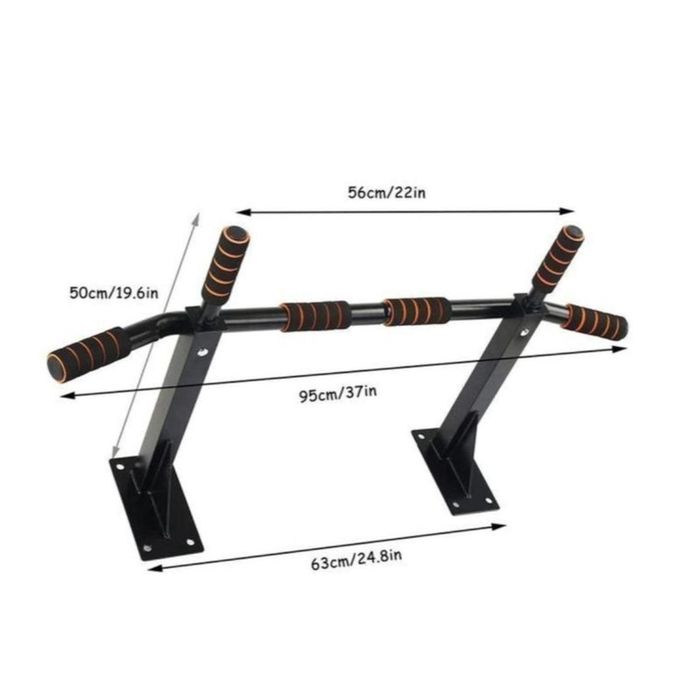 Heavy Duty Wall Mounted Pull Up Bar Multi Grip Home Gym Chin Up Station Upper Body Strength Trainer for Back Chest Arms Shoulders Steel Horizontal Bar with Foam Handles for Home Workout