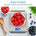 KnMn 304 Stainless Steel Digital Food Scales with Battery Kitchen Scale LCD Display