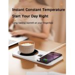 Flushrenic Mug Warmer, 22W Wireless Coffee Cup Heater with Adjustable Settings, Wireless Charging Pad, 3 Temperature Settings, 8-Hour Auto Shut-Off, Power Indicator Light and Wireless Charging Function Coffee/Tea Cup Warmer, Suitable for Home