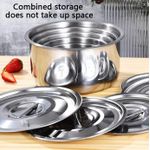 5 Pcs stainless steel cooking pot set-Stainless Steel Baking Bowl, Mixing Bowl Set- High Quality Non Stick Stainless Steel Cookware set