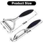2 Pack Vegetable & Potato Peelers | Y & I Shape | Stainless Steel Blades | Ergonomic Non-Slip Handle | Dishwasher Safe | Fruit & Veggie Peeler Set