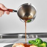 304 stainless steel small oil pan, mini frying pan with pouring spout