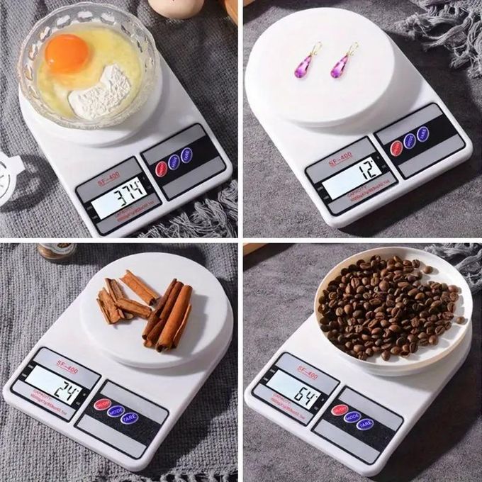 LCD Display Electronic Digital Kitchen Food Scale 10KG/1g - White
