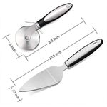 Pizza Wheel Cutter Server Set, Multipurpose Stainless Steel Pizza Cutter Pie Spatula with Sharp Blade for Cutting Pies, Pizza Slicer with Safety and Comfort Grip for Cutting Pizza and More
