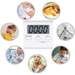 Flushrenic Kitchen Timer, Digital Kitchen Timers Magnetic Countdown Timer with Loud Alarm, Big Digits, Back Stand for Cooking, Classroom, Teachers - AAA Battery Included
