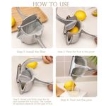 Manual Stainless Steel Juicer - Hand Press Lemon Squeezer with Filter Bag