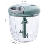 900ml Blue Manual Processor for Vegetable, Chopper Meat Grinder, Portable Mincer for Vegetables, Ginger, Fruits, Nuts, Herbs