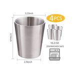 TodyJeyHo Stainless Steel Coffee Mugs, Double Wall Insulated Coffee Cups 4 Pack 300ml BPA Free Stainless Steel Tumblers Durable Drinking Cups for Home, Kitchen, office, Outdoor ideal for Ice Drinks/Hot Beverage