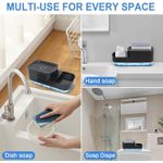 Effortless For Kitchen Cleanup 2 in 1 Soap Dispenser and Sponge Holder for Easy Access (Black)