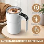 Electric Self-stirring Coffee Mug - Magnetic Stirring Cup, Rechargeable Automatic Mixing Cup with LCD Thermometer, for Milk & Cocoa, Ideal for Office & Kitchen & Travel