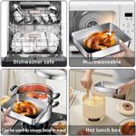 addigoes 6-Piece Stainless Steel Food Storage Container Set - Airtight Kitchen Storage Boxes with Lids, Freezer & Oven Safe, Dishwasher Safe Trays & Plates