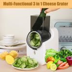 TodyJeyHo New Electric Cheese Grater, Electric Salad Maker, Multi-function Grater, Automatic Vegetable Chopper Slicer, Professional Multi-conical Blade, Stainless Steel