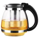 CrystalBrew™ Borosilicate Glass Tea Decanter – Sleek Black Edition
