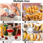 "3Pcs Stainless Steel Mesh Strainer Set - Small/Medium/Large Kitchen Sieve for Baking, Juice, Flour"