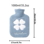 1L Hot Water Bottle With Cover (Blue)