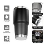 Vacuum Coffee Tumbler Mug Cup With Lids Straws 900ml